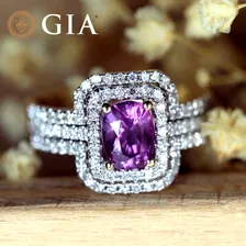 Certified 2.10 TCW Natural Pink Sapphire Ring