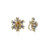 BULGARI SAPPHIRE AND DIAMOND FLOWER EARRINGS-0