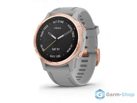 Умные часы розовое золото с серым ремешком Garmin Fenix 6s Sapphire