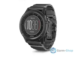 Умные часы черные с металлическим браслетом Garmin Fenix 3 Sapphire HR