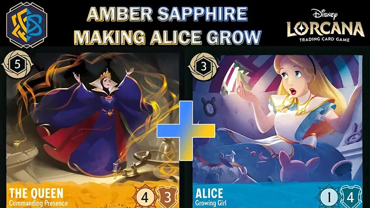 🟡🔵 AMBER SAPPHIRE - QUEST FOR 20 LORE IN A SINGLE TURN BY MAKING ALICE GROW - Lorcana Gameplay