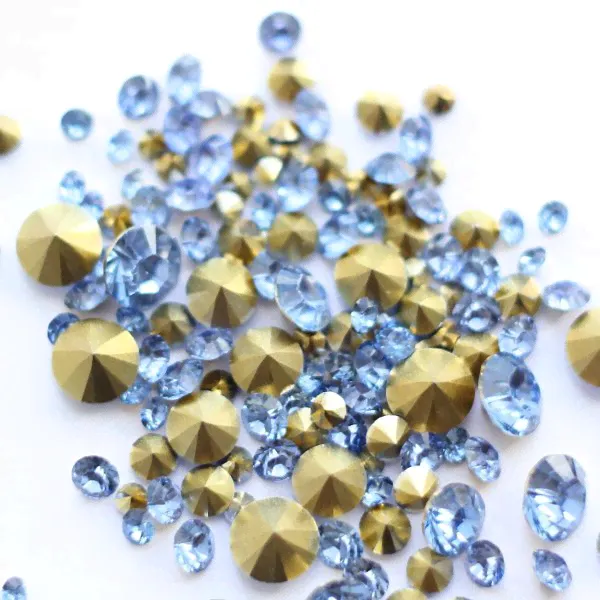 Стразы SWAROVSKI Light Sapphire, микс размеров в пакете, Crystalland, 144шт-0