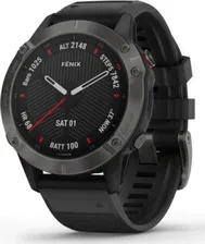 Умные часы Garmin Fenix 6 Sapphire серый DLC с черным ремешком