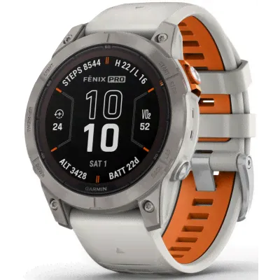 Garmin fenix 7 Pro Sapphire Solar Edition, серый/, Orange, оранжевый-0