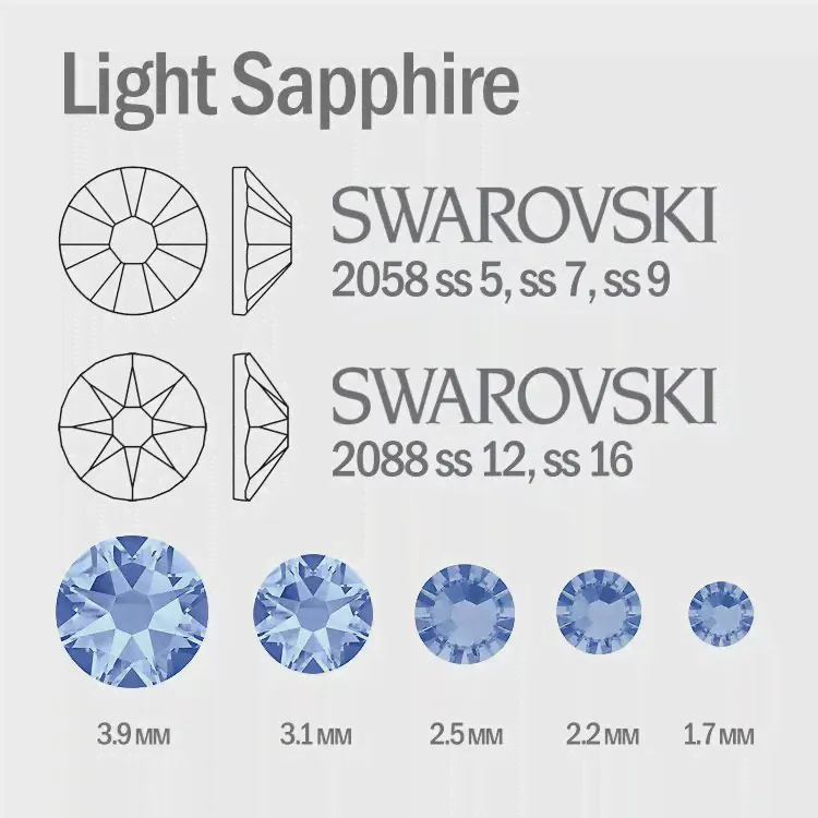 Swarovski, Мини-набор страз Light Sapphire (30 шт)-0
