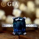Certified 2.14 TCW Natural Teal Sapphire Ring