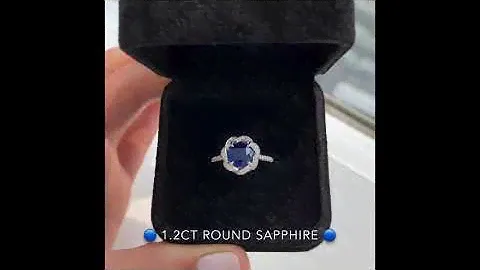 1.2 ct Round Sapphire Twisted Halo Ring