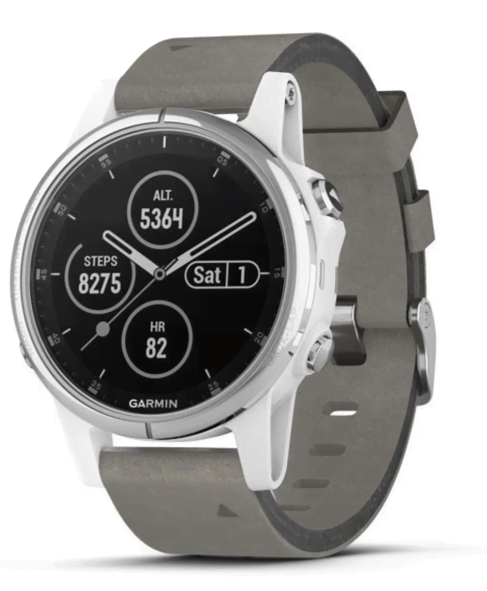 Fenix 5S Plus Sapphire White with Gray Suede Band