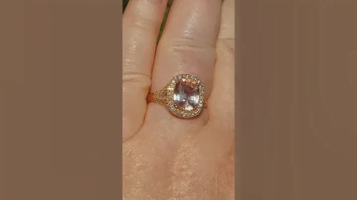 GIA Untreated 2.6ct Padparadscha Ceylon Cushion Sapphire in Rose Gold Diamond Halo Engagement Ring