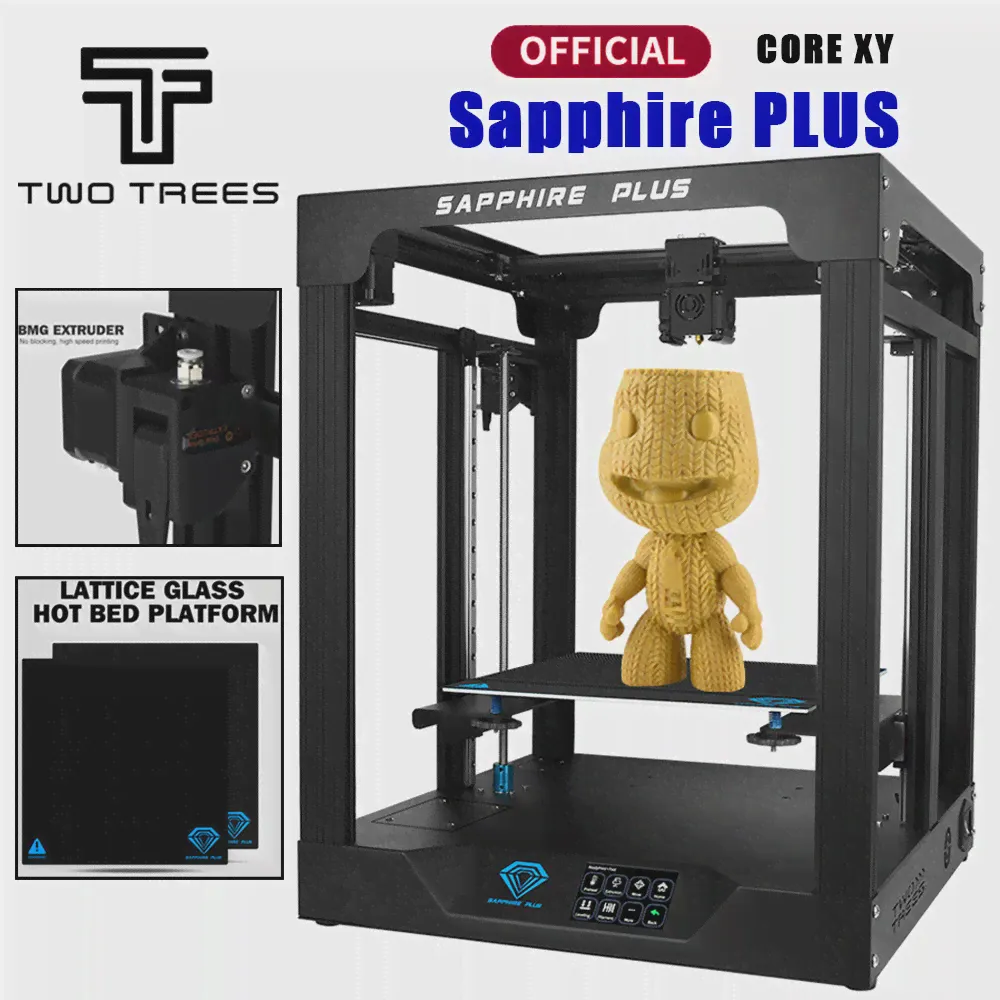 3D принтер Twotrees Sapphire Y Plus V1.1, комплект для самостоятельной сборки, экструдер COREXY BMG, размер печати 300*300*350 мм PEI FDM, двойная ось Z для Sapphire Plus (art.: 3920bb6d05413)