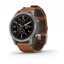Умные часы Garmin FENIX 7 PRO Sapphire Solar 47мм титановый серый с коричневым кожаным ремешком (010-02777-30)