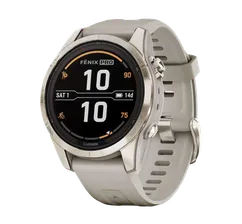 Garmin Fenix 7S Pro Sapphire Solar Soft Gold with Light Sand Band