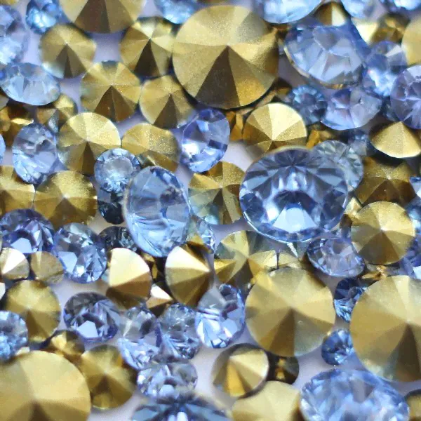 Стразы SWAROVSKI Light Sapphire, микс размеров в пакете, Crystalland, 144шт-1