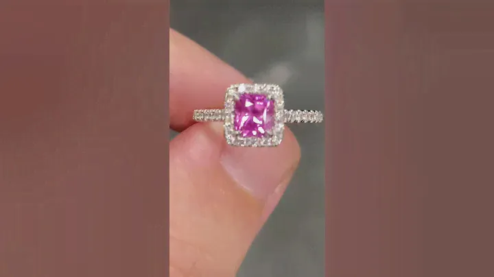 Certified 1.8 Ctw Unheated Pink Sapphire & Diamond Ring in 14K White Gold $1300 USD