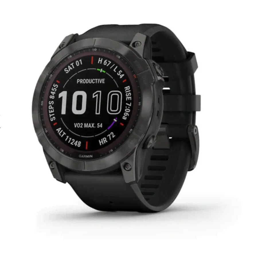 Fenix 7X Sapphire Solar титановый серый DLC с черным ремешком