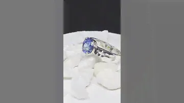 Natural Blue Sapphire White Gold Ring