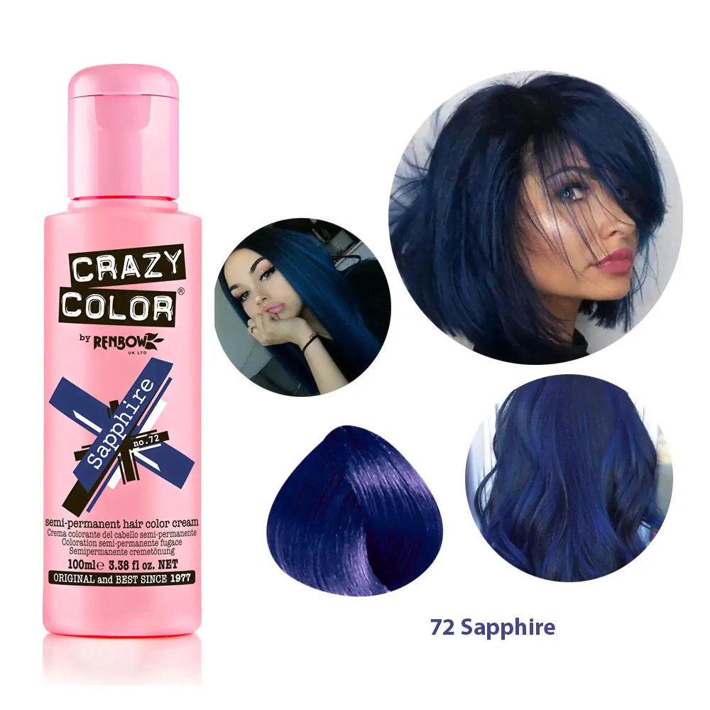 Краска для волос Crazy Color 72 Sapphire сапфир, 100 ml-0