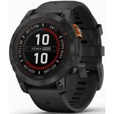Garmin fenix 7 Pro Sapphire Solar Edition, серый/черный-0