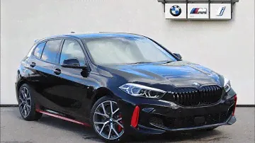 BMW 1 Series (F40) 128ti Sport 2.0 Black Sapphire (475) Cloth/Sensatec with Black/Red Stitching