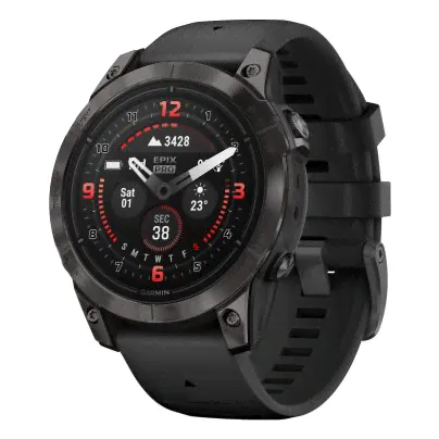 Garmin EPIX Pro (Gen 2) Sapphire Edition 47 мм, титановый, угольно-серый DLC, черный ремешок