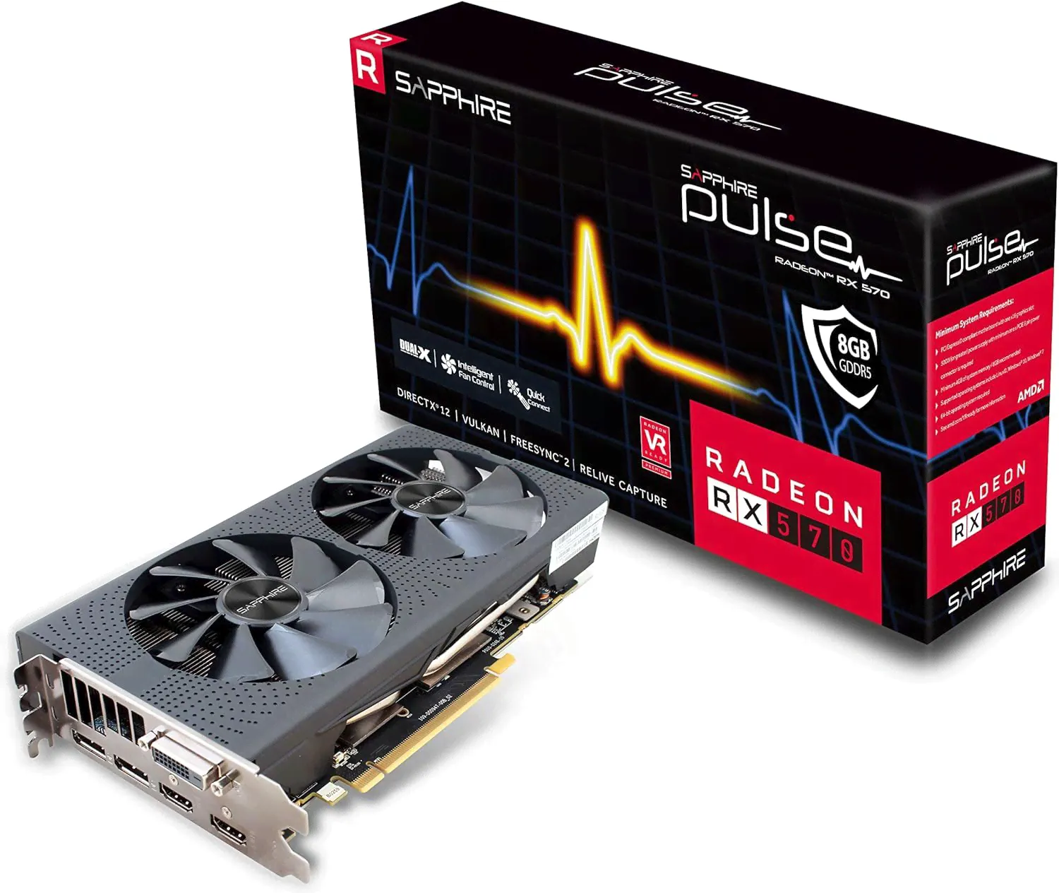 Sapphire Видеокарта Radeon RX 570 ATI 4 ГБ (11266-09-20G SAPPHIRE Pulse RADEON RX 570 4GB)