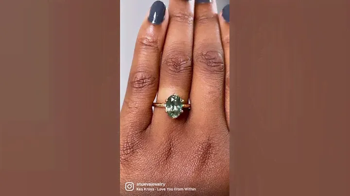 Bespoke Teal Sapphire Engagement Ring by Anueva Jewelry