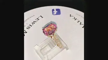 Large Natural Pink Padparadscha Sapphire & Diamond Engagement Ring | Rose Gold