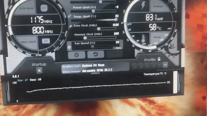Тест в FurMark Gigabyte Vega 56