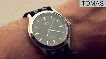 37mm Casio MTP-1200 sapphire on many straps.