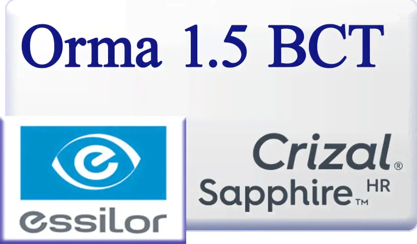 Очковые линзы Essilor Orma 1.5 BCT Crizal Sapphire HR
