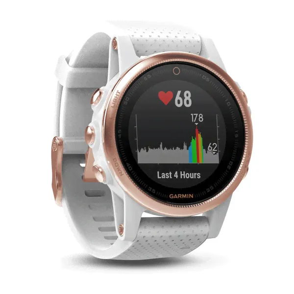Спортивные часы Garmin Fenix 5s Sapphire розовое золото с белым браслетом