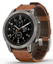 Умные часы Garmin Fenix 7 Pro Solar Sapphire Carbon Кожаный ремешок