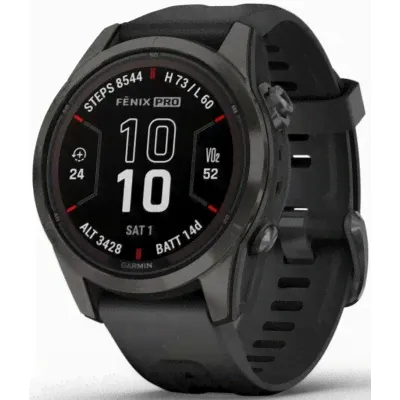 Умные часы Garmin Fenix 7S Pro Sapphire Solar, черный