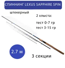 Спиннинг штекерный ультралайт Lexus Sapphire Spin 2,7м, тест 0-7 гр
