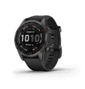 Часы Garmin Fenix 7S Sapphire Solar титановый угольно-серый DLC с силиконовым ремешком