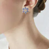 BULGARI SAPPHIRE AND DIAMOND FLOWER EARRINGS
