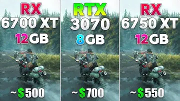 RX 6750 XT vs RTX 3070 vs RX 6700 XT - Test in 8 Games