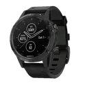 Смарт Часы Garmin Fenix 5 Plus Sapphire Black / Black Leather Band