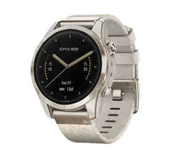 Garmin Fenix 7S Pro Sapphire Solar Soft Gold with Limestone Leather Band