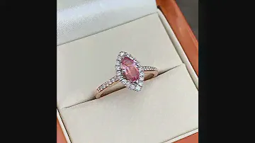 18ct Rose Gold Padparadscha Sapphire & Diamond Ring