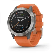 Смарт-часы Garmin FENIX 6 FENIX 6 Sapphire титановый с оранжевым ремешком (010-02158-14)