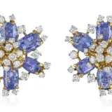 BULGARI SAPPHIRE AND DIAMOND FLOWER EARRINGS-2