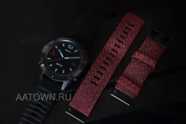 Garmin Fenix 6 Sapphire черный DLC с плетеным нейлоновым ремешком Sapphire - Black DLC with Heathered Red Nylon Band