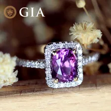 Certified 1.60 TCW Natural Pink Sapphire Ring
