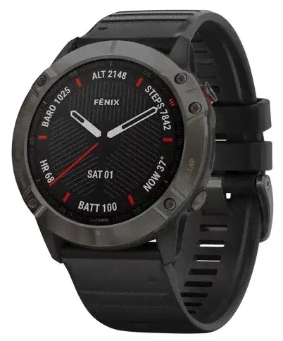 Часы Garmin Fenix 6X Sapphire DLC серый/черный-1