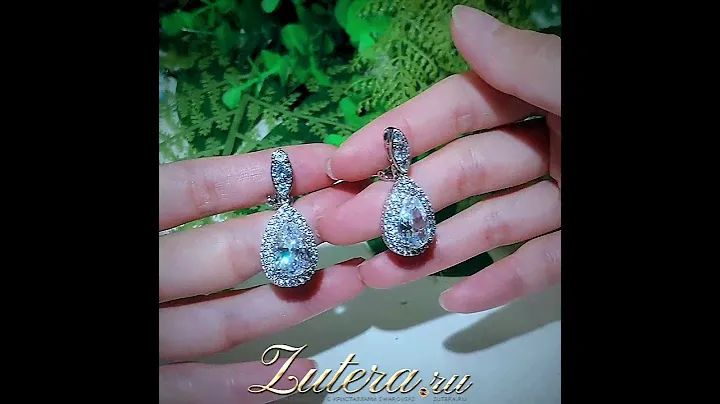 Серьги клипсы с кристаллами Сваровски премиум качества