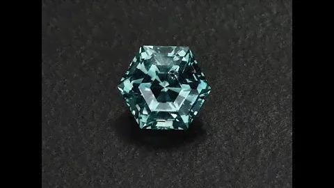 Blue Green Stepped Hexagon Sapphire Gemstone .94 Carats