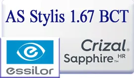 Очковые линзы Essilor AS Stylis 1.67 BCT Crizal Sapphire HR