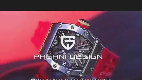 Pagani Design Men Quartz Watch Skeleton Dial Chronograph 100M Waterproof Rectangle Sapphire glass