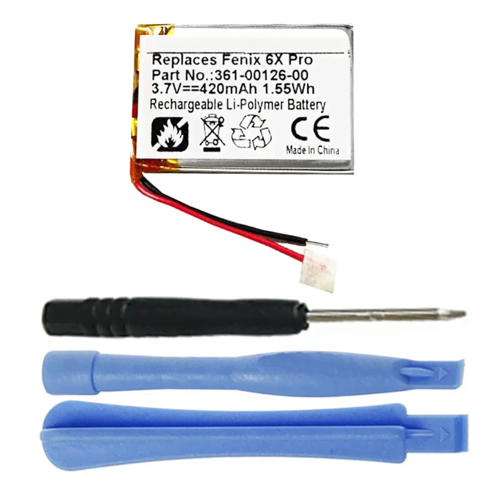 Amazon.com: MPF Products 420mAh 361-00126-00 Battery Replacement Compatible with Garmin Fenix 6X Pro, Fenix 6X Sapphire, Fenix 6X Solar, Tactix Delta Sapphire, Tactix Delta Solar Smartwatch : Electron